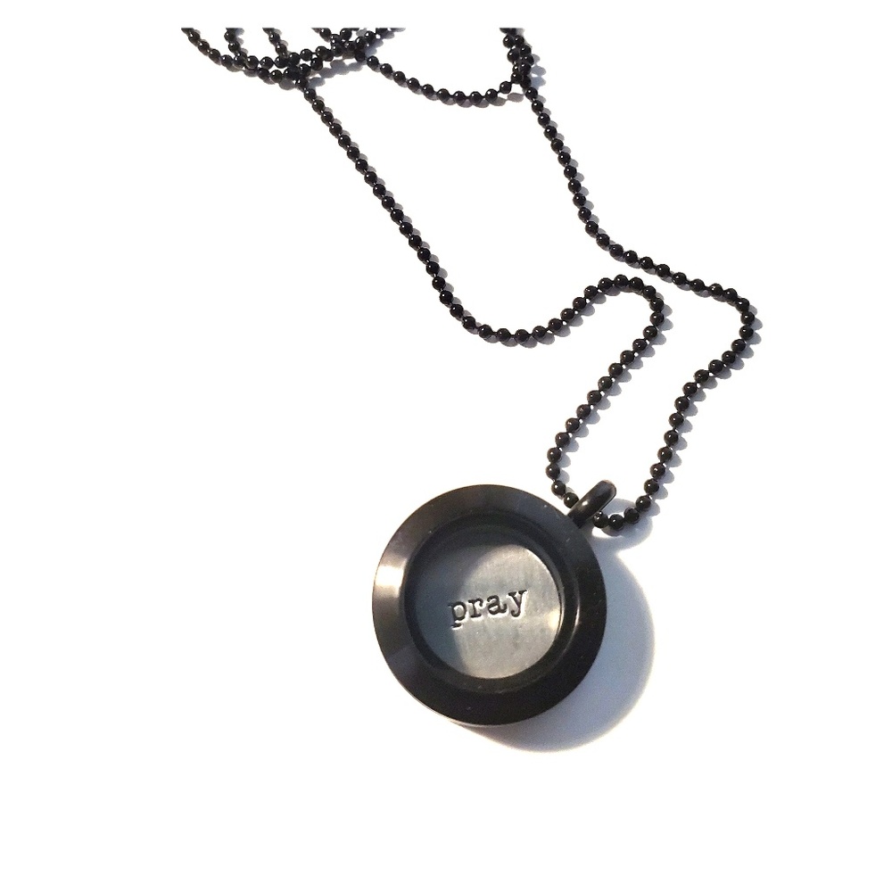 Black locket with chain